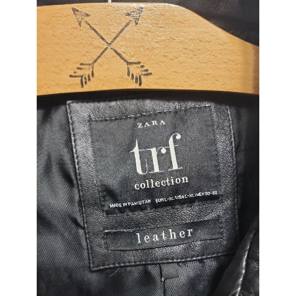 Zara Bikercore Super Soft Genuine Black Leather Biker Jacket with Zip Details - Picture 3 of 16